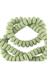 Polymer beads rondelle 7mm - Green ash